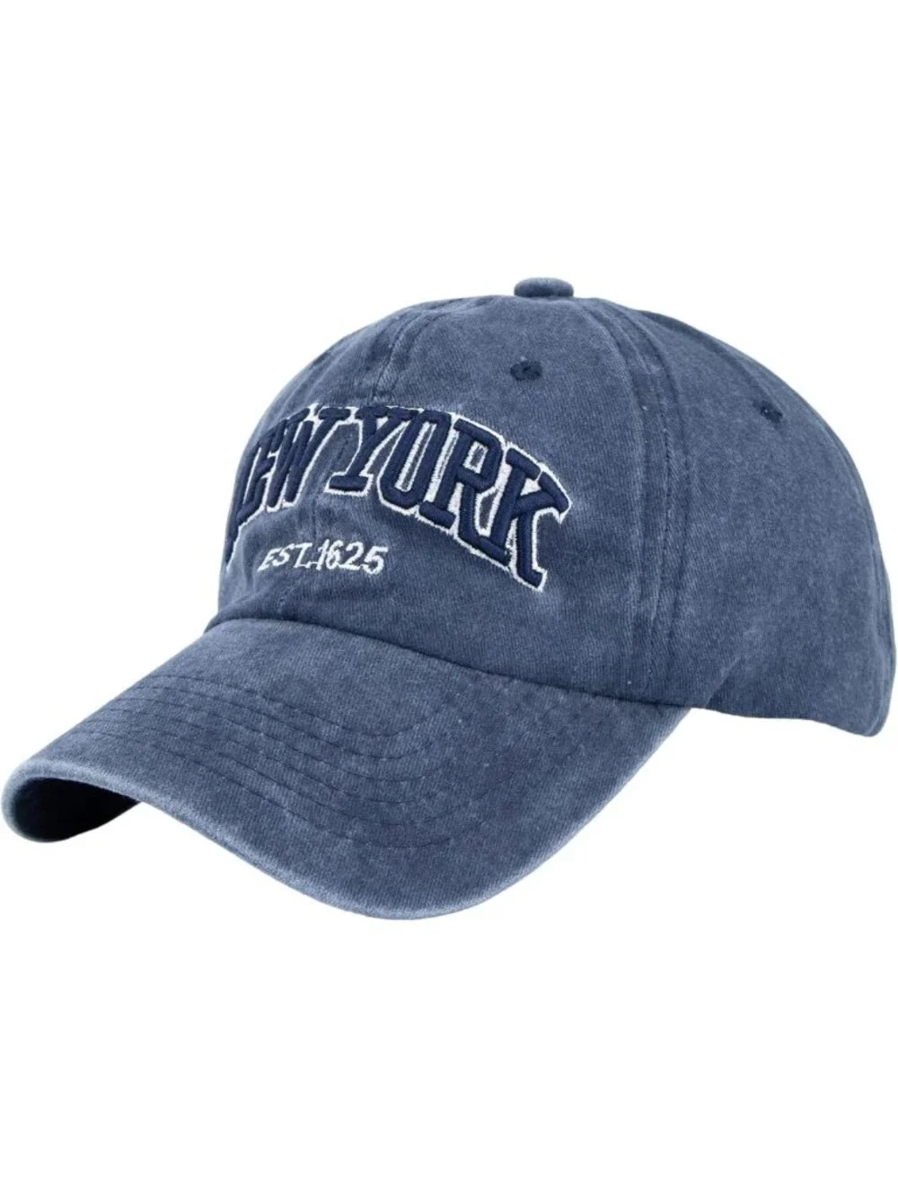 Distressed Adjustable Strapback Baseball Hat - Washed Twill Unisex Dad Cap